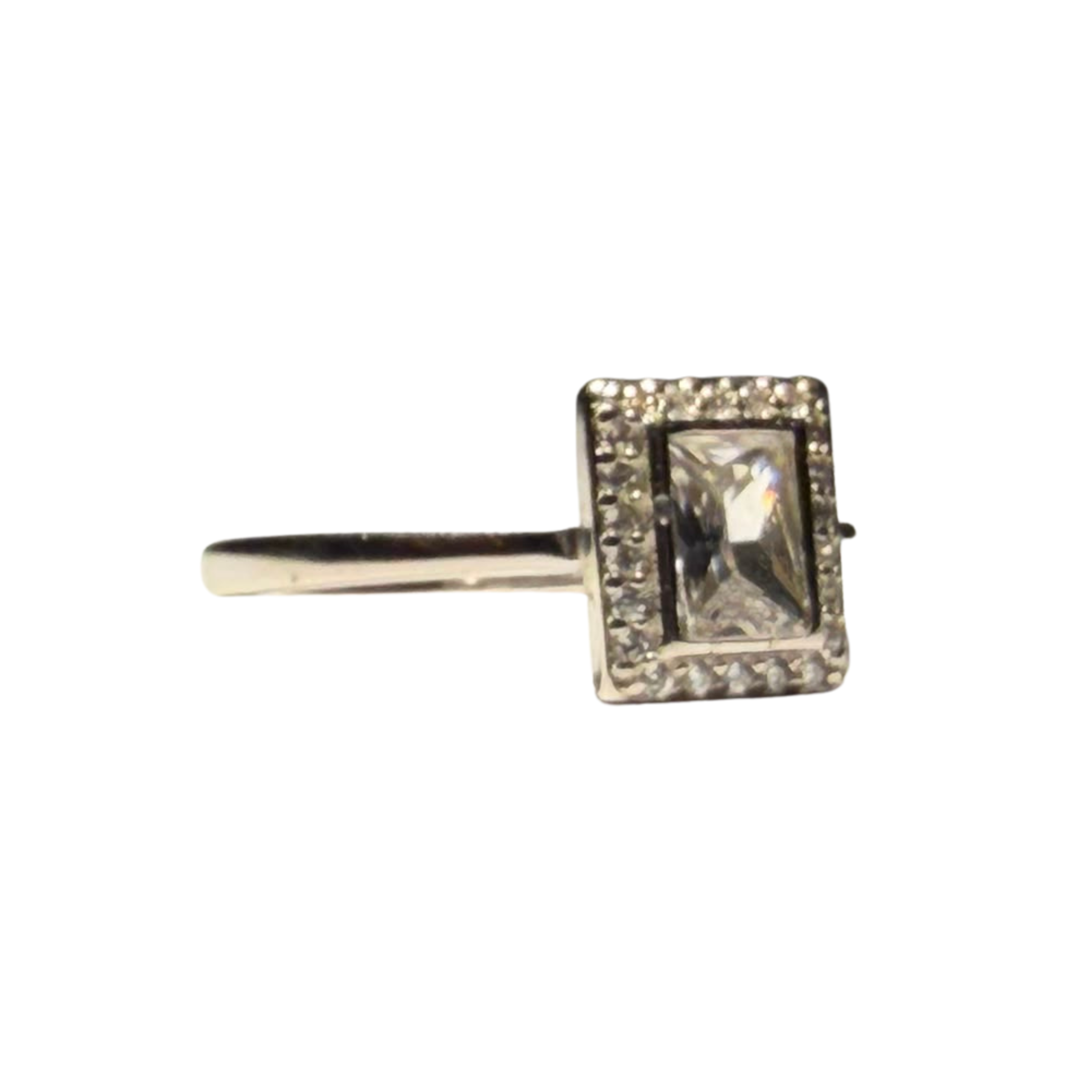 Anillo Rectángulo Blanco