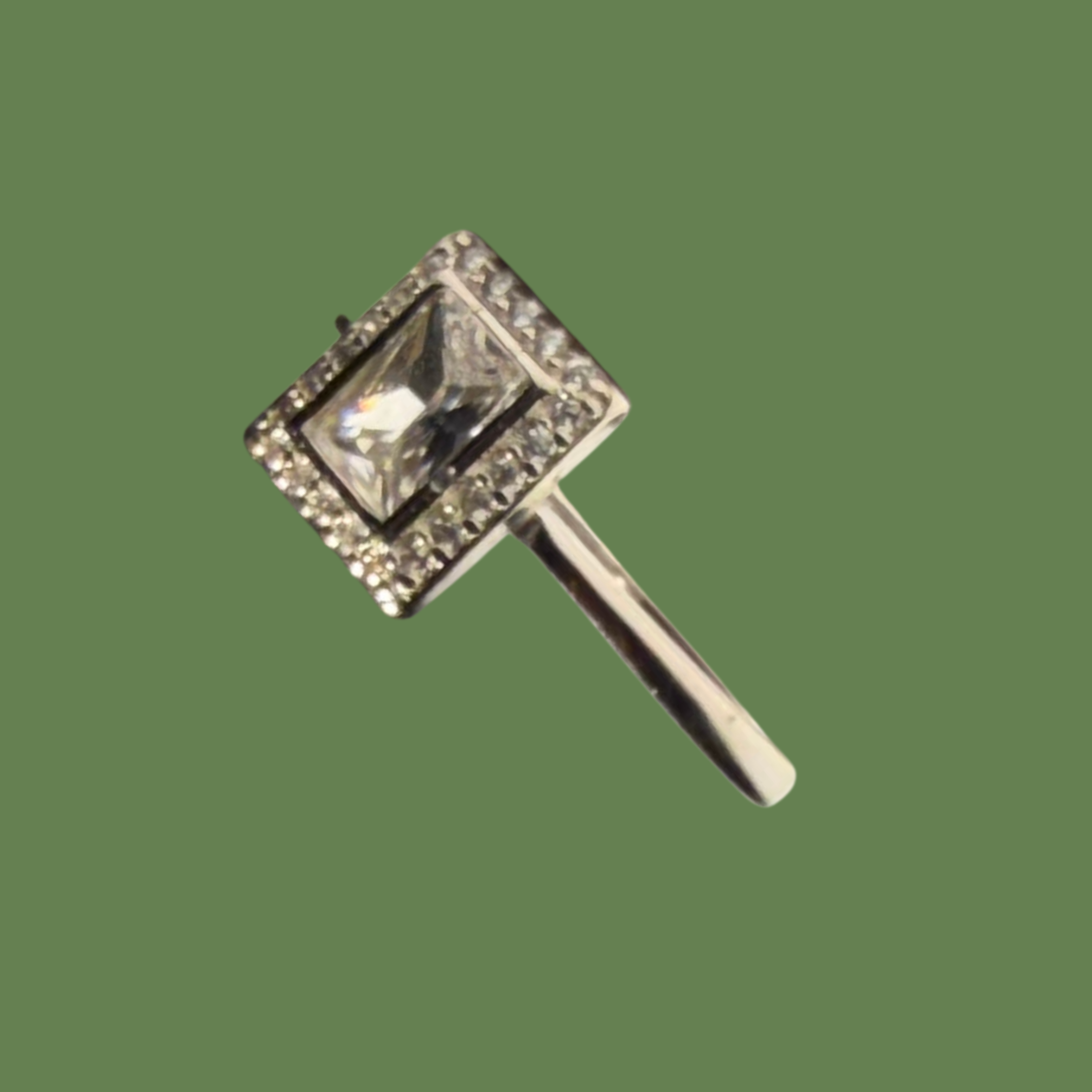 Anillo Rectángulo Blanco