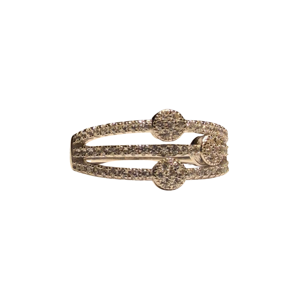 Anillo tres fillas con zirconia blanca