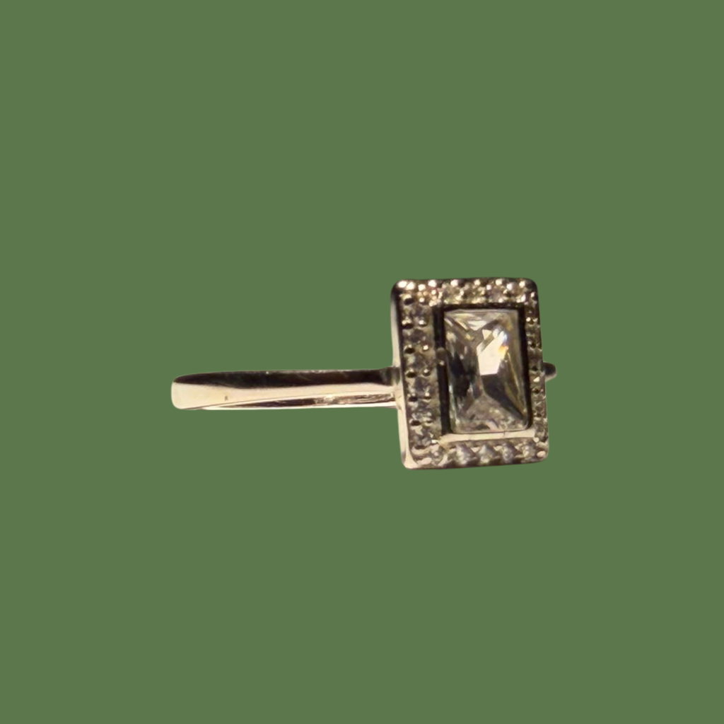 Anillo Rectángulo Verde