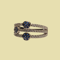 Anillo Tres filas con zirconia Azul